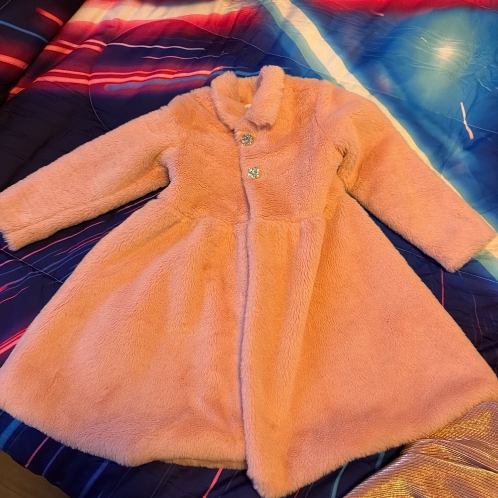 Nannette Pink Faux Fur Coat and Dress size 4T - Picture 6 of 7